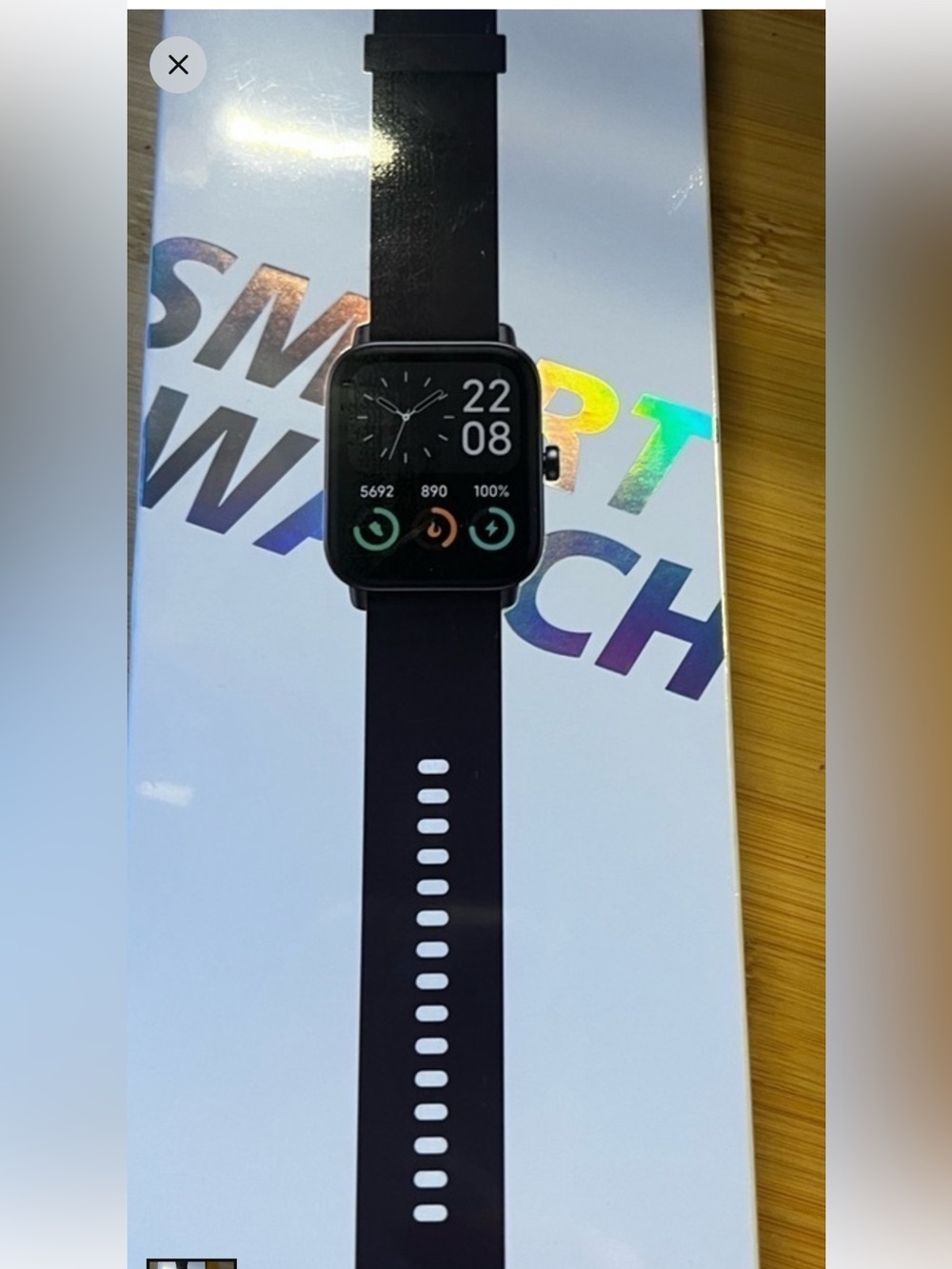 Smartwatch with Black Silicone Band - Sleek Fitness Tracker